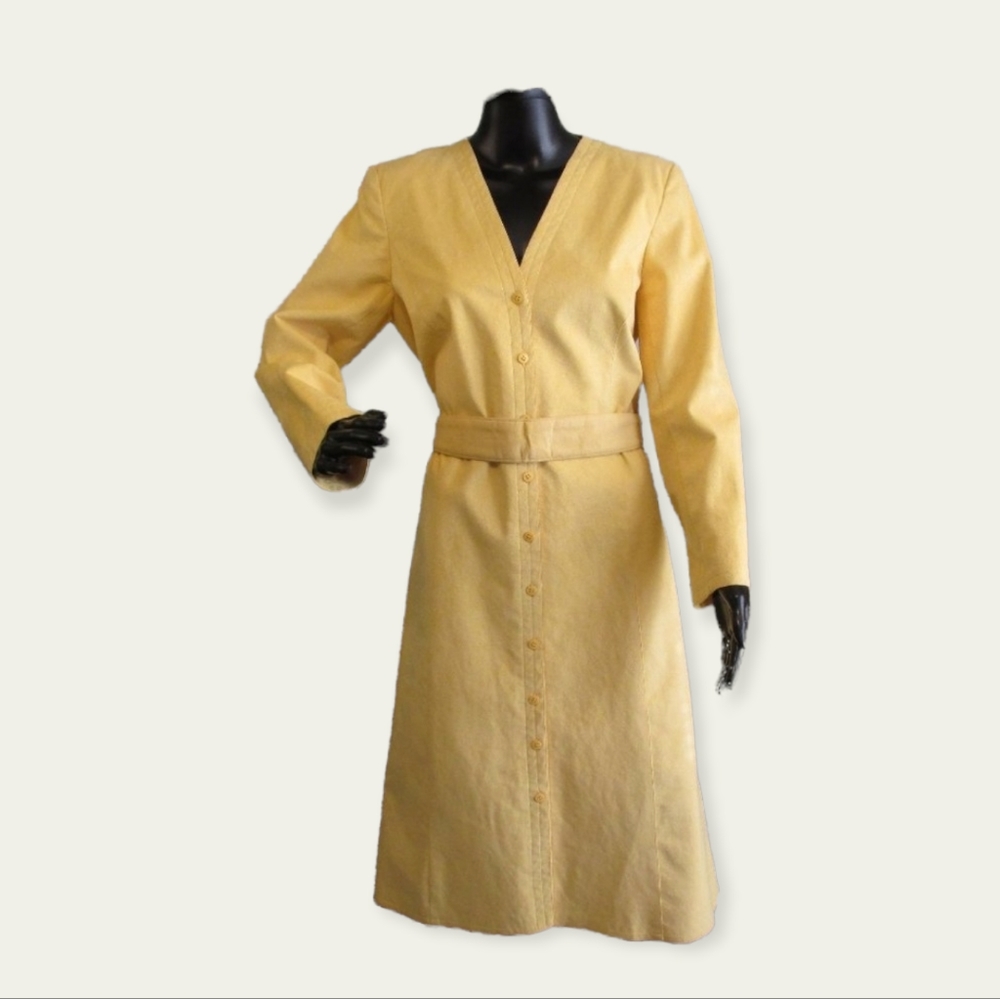 Vintage Yellow Suede Dress